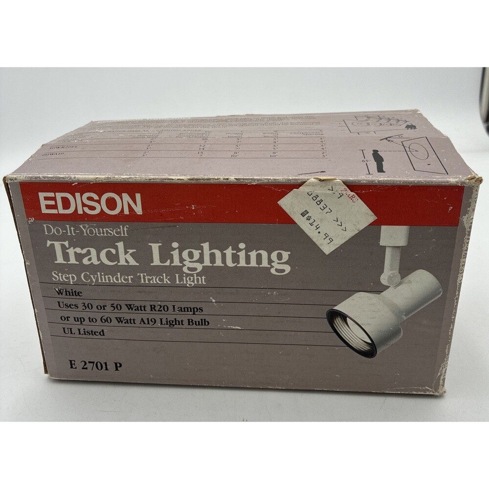 VINTAGE EDISON E 2701 P TRACK LIGHT WHITE